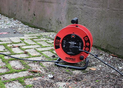 Faithfull Power Plus Open Cable Reel 240V 20M 13A 4 Socket (1.25Mm Cable)