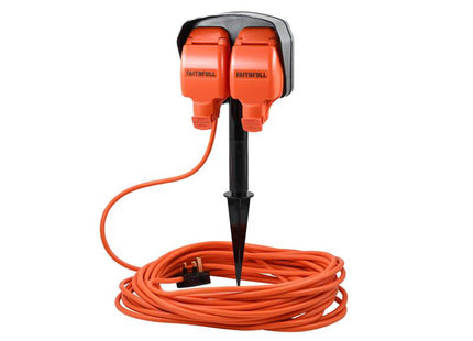 Faithfull Power Plus Outdoor Ground Spike Socket Ip54 230V 15M 13A