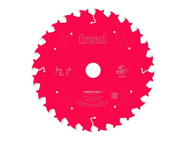 Freud Wood Circular Saw Blade 165 X 20 X 1.7/1.3Mm X 24T