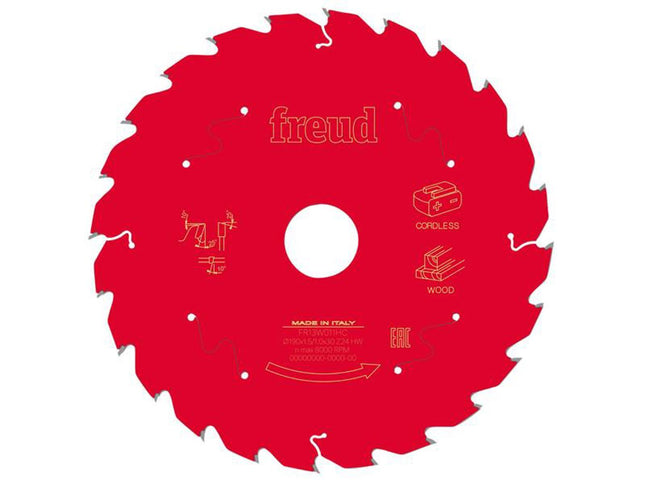 Freud Wood Circular Saw Blade 190 X 30 X 1.45/1Mm X 24T