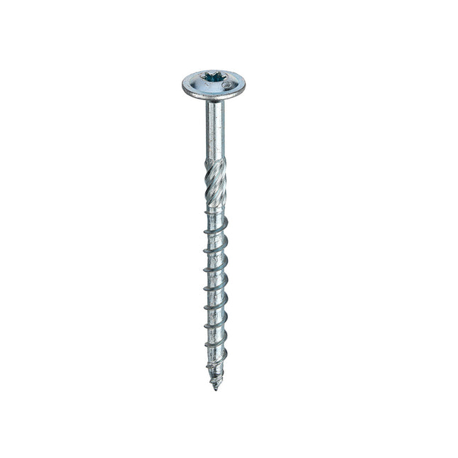 Eurotec Twistec Woodscrews Flange Head Tx30 Bzp Ce - 6.0 X 100Mm