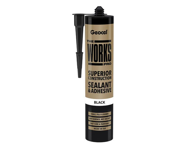 Geocel THE WORKS PRO Sealant & Adhesive Black 290ml