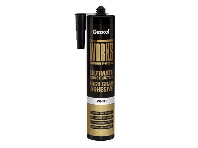 Geocel THE WORKS PRO X High Grab Adhesive White 290ml