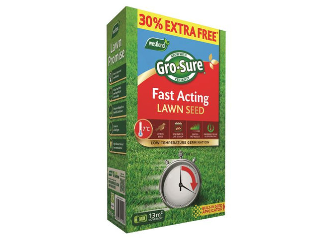 Gro-Sure Fast Acting Lawn Seed 10m2 + 30% Free