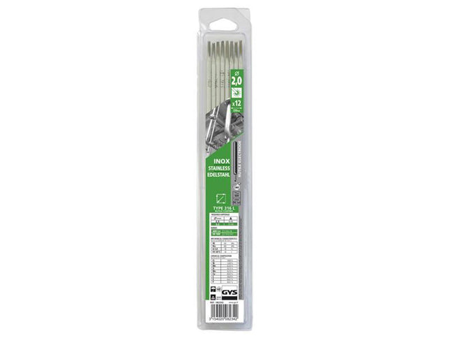 Gys Welding Stainless Steel Electrodes 316L 2.0mm (Pack 12)