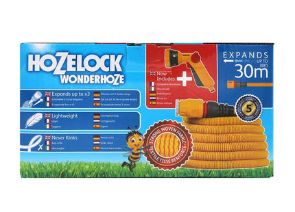 Hozelock Wonderhoze 30M - Lightweight Hose with Multi Spray Gun