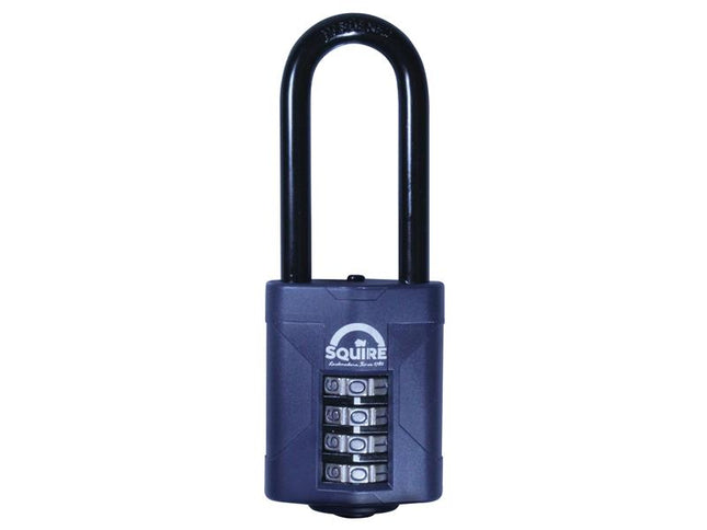 Squire CP50/2.5 Combination Padlock 4-Wheel 50mm Extra Long Shackle 63.5mm Boxed