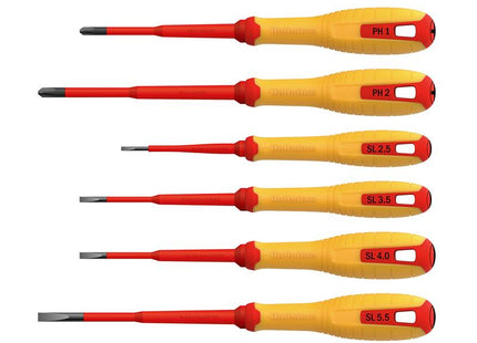 Hultafors VDE Phillips & Slotted Screwdriver Set, 6 Piece HUL444455