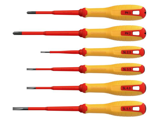 Hultafors VDE Phillips & Slotted Screwdriver Set, 6 Piece HUL444455