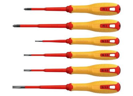 Hultafors VDE Pozidriv & Slotted Screwdriver Set, 6 Piece HUL444465