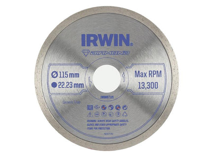 IRWIN® Continuous Rim Diamond Blade 115 x 22.23mm                                      