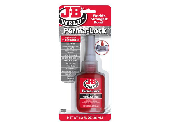 J-B Weld Perma-Lock Red High High Strength Threadlocker 36Ml