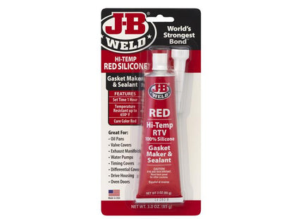 J-B Weld Hi-Temp Silicone Gasket Maker & Sealant Red 85g