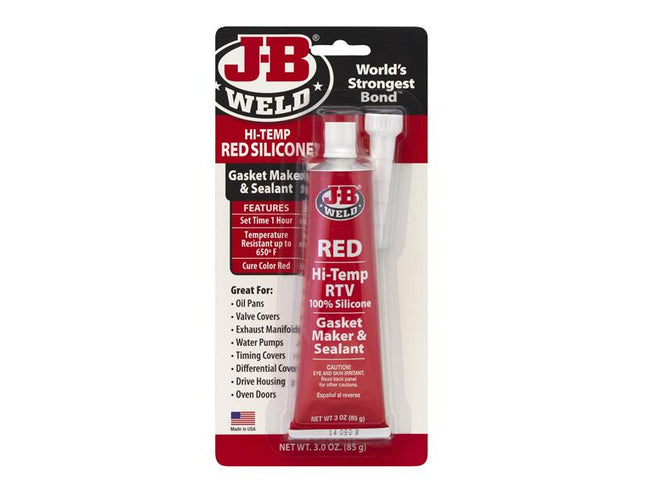 J-B Weld Hi-Temp Silicone Gasket Maker & Sealant Red 85g