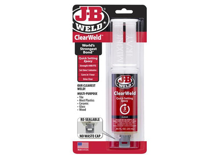 J-B Weld ClearWeld Epoxy Syringe 25ml