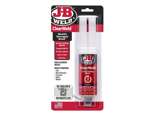 J-B Weld ClearWeld Epoxy Syringe 25ml