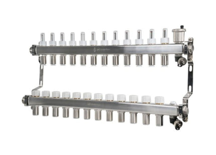 John Guest Speedfit 15mm 12 Port UFH Manifold - JGUFHMAN12/4 for Underfloor Heating