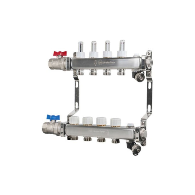 John Guest Speedfit UFH Euroconus Manifold BVAL 4 Port - JGUFHMAN4E - For Efficient Heating
