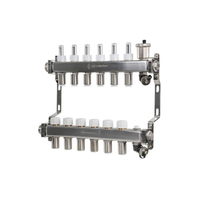 John Guest Speedfit 15mm 6 Port UFH Manifold - JGUFHMAN6/4 - For Efficient Heating
