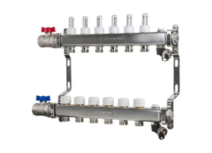 John Guest Speedfit UFH Euroconus Manifold BVAL 6 Port - JGUFHMAN6E - For Efficient Heating