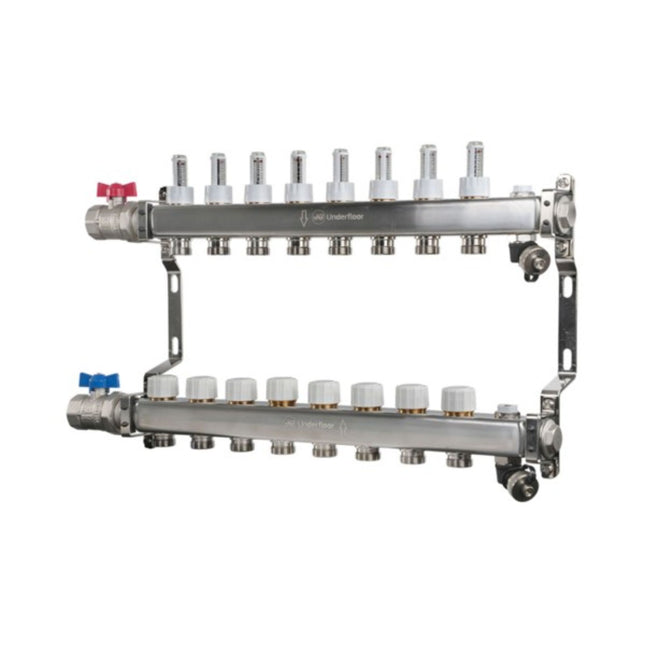 John Guest Speedfit UFH Euroconus Manifold BVAL 8 Port - JGUFHMAN8E