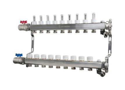 John Guest Speedfit UFH Euroconus Manifold BVAL 9 Port - JGUFHMAN9E - For Efficient Heating