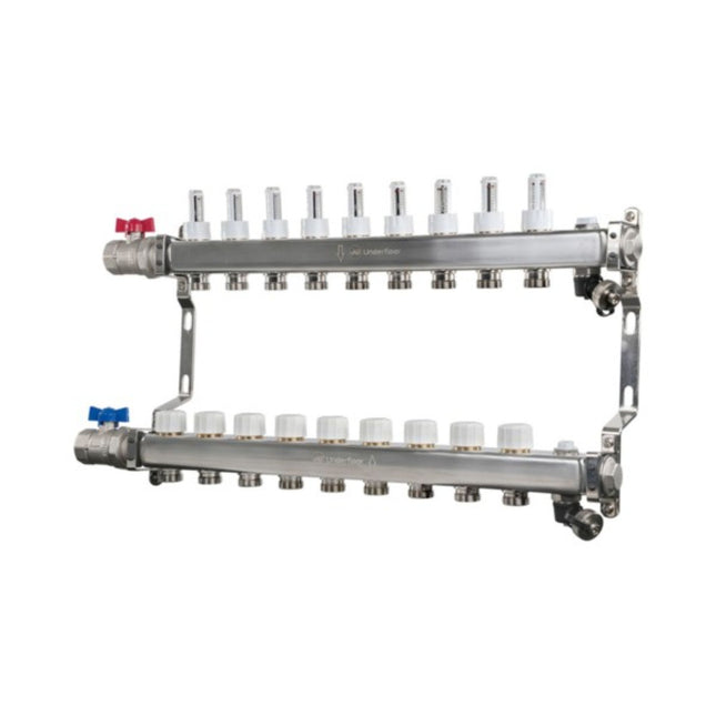 John Guest Speedfit UFH Euroconus Manifold BVAL 9 Port - JGUFHMAN9E - For Efficient Heating