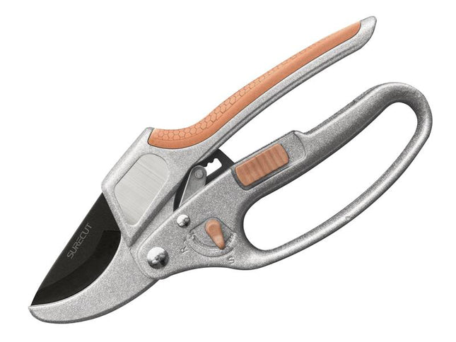 Kent & Stowe SureCut Hardwood Anvil Ratchet Secateurs