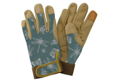 Kent & Stowe Flutter Bugs Teal Premium Comfort Gloves - Ladies Small