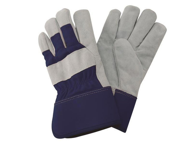 Kent & Stowe Navy Fleece Lined Rigger Gloves - Medium