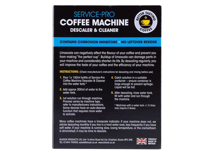 Kilrock Service-Pro Coffee Machine Descaler & Cleaner 150Ml (Pack Of 2)