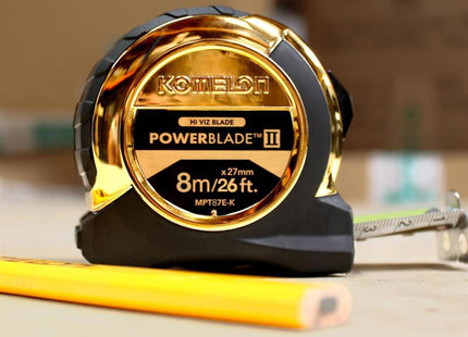Komelon Gold Pocket Tape 8M/26Ft - MPT87EG - Durable Measuring Tool