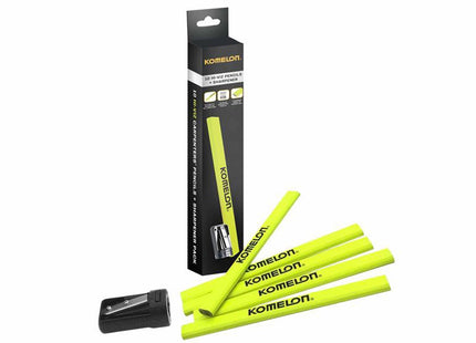 Komelon Carpenters Pencil And Sharpener Set, 10 Piece