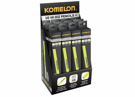 Komelon Carpenters Pencil And Sharpener Set, 10 Piece