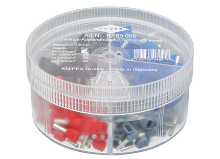 Knipex Insulated Twin Wire Ferrules Assortment Box, 200 Piece