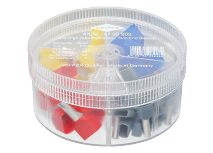 Knipex Insulated Twin Wire Ferrules Assortment Box, 45 Piece