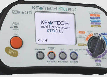 Kewtech Digital 6-In-1 Multifunction Tester - KT63PLUS