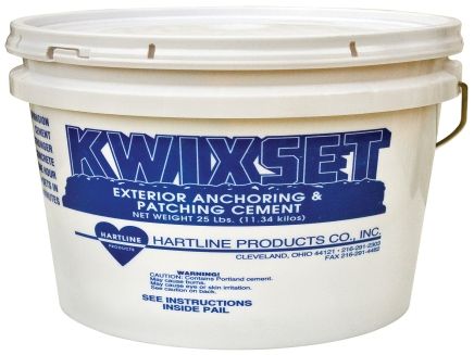 JCP Fixings Kwixset Exterior Grade Repair Cement - 25Lb Pail - 57 9011