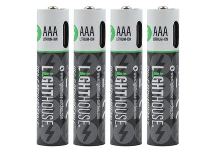 Lighthouse Aaa Usb-C Rechargeable Li-Ion Battery Pack Of 4