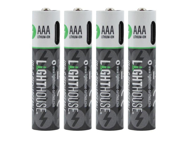 Lighthouse Aaa Usb-C Rechargeable Li-Ion Battery Pack Of 4