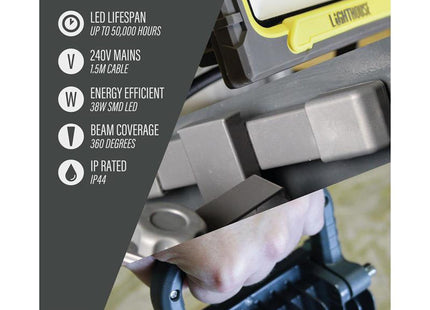 Lighthouse 4000 Lumen Site Light 38W 110V - AST8338 - Reliable Illumination for Work