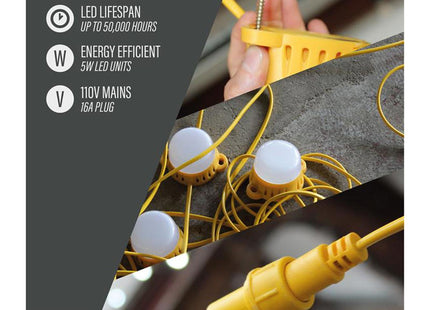 Lighthouse Led Festoon Lights 22M 10 Bulbs 110V