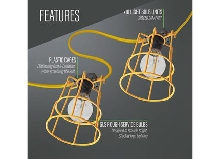 Lighthouse Festoon Lights 22M 10 Bulbs 110V