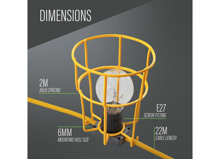 Lighthouse Festoon Lights 22M 10 Bulbs 110V