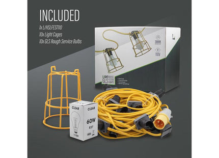 Lighthouse Festoon Lights 22M 10 Bulbs 110V