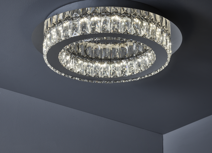 Denver Crystal Intergrated Flush LED 38Cm Ceiling Light