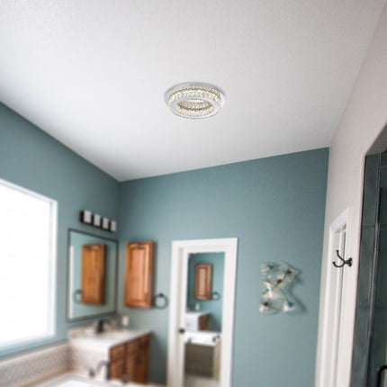 Denver Crystal Intergrated Flush LED 38Cm Ceiling Light