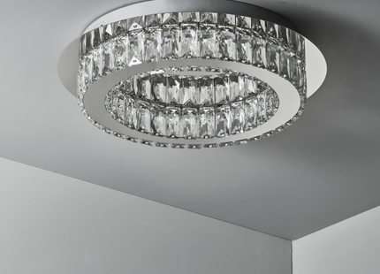 Denver Crystal Intergrated Flush LED 38Cm Ceiling Light