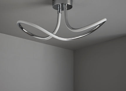 Ashby LED Curved Ceiling Lamp, Chrome