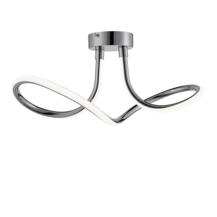 Ashby LED Curved Ceiling Lamp, Chrome